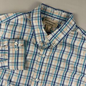 Duluth Trading Wrinkle Fighter Mens Large Multicolor Button Down Buffalo Check B